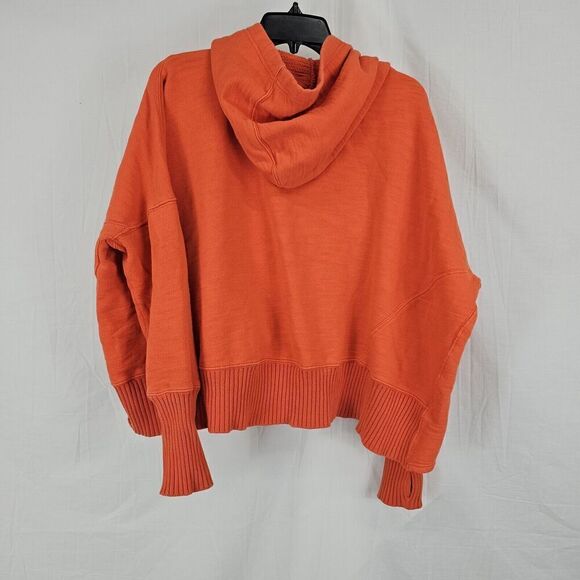 Free People Solid Honey Dove Pullover Sweatshirt In Morning Burst Orange Sz Med - Picture 10 of 10